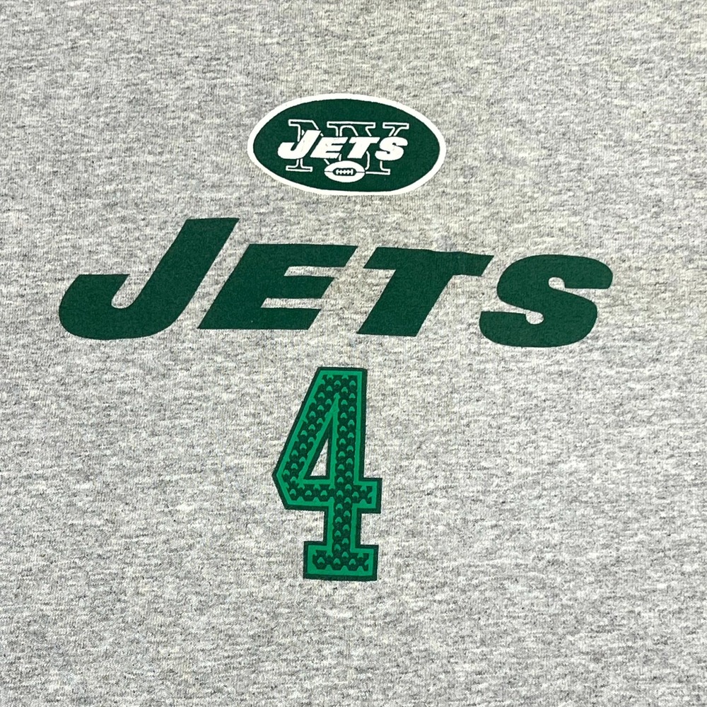 New York Jets Brett Favre #4 T-Shirt Mens Medium Gray Reebok NFL Football Sports - Picture 3 of 8